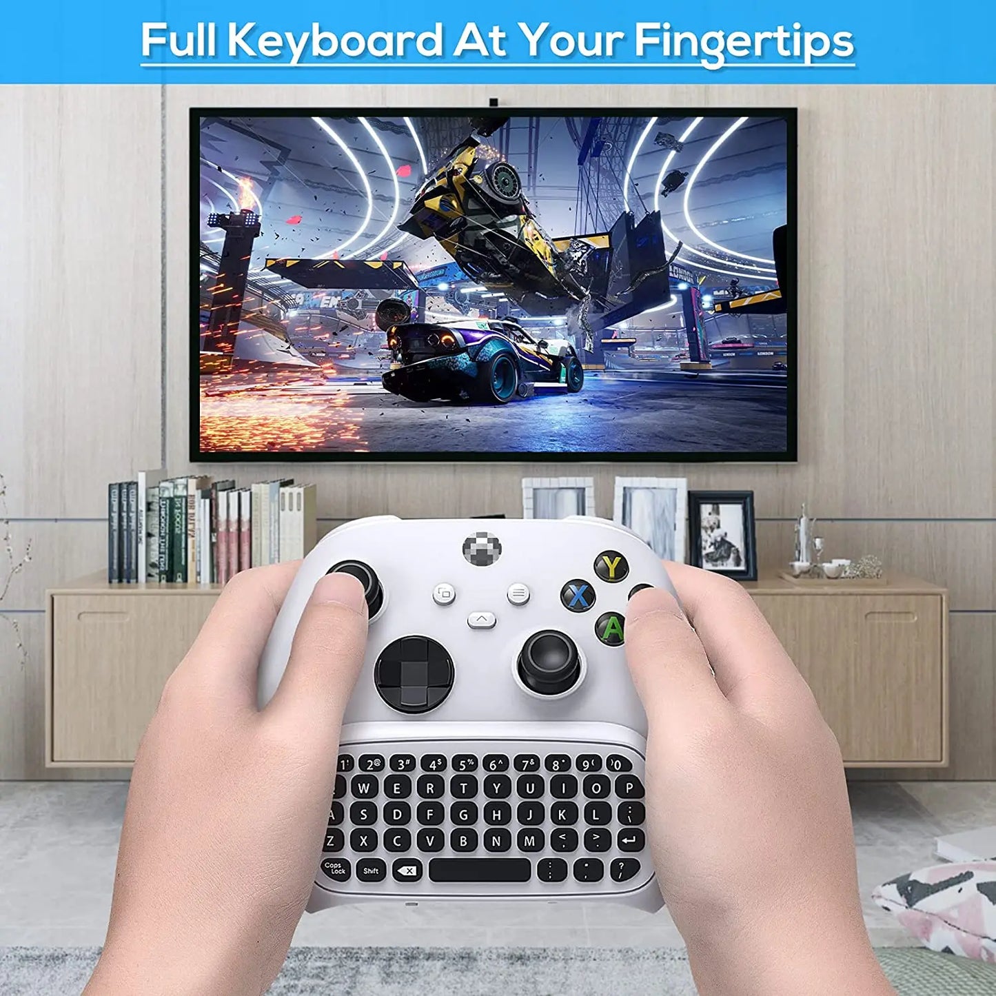 Wireless 2.4Ghz Mini Controller Keyboard Gaming Chatpad with Audio/Headset Jack for Xbox Series X/S Controller Accessories