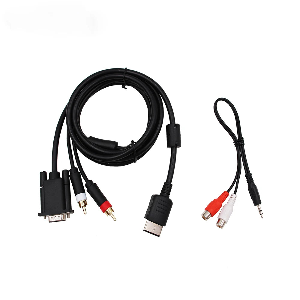 VGA Adapter for SEGA DC DreamCast to VGA monitor and RCA Audio + 3.5mm to 2-Male RCA Adapter gaming accessories