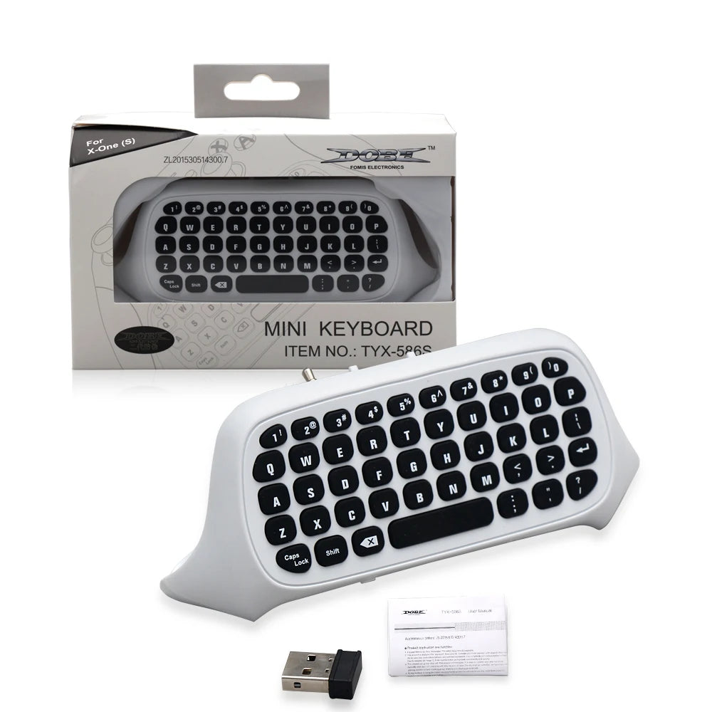 Wireless 2.4Ghz Mini Controller Keyboard Gaming Chatpad with Audio/Headset Jack for Xbox Series X/S Controller Accessories