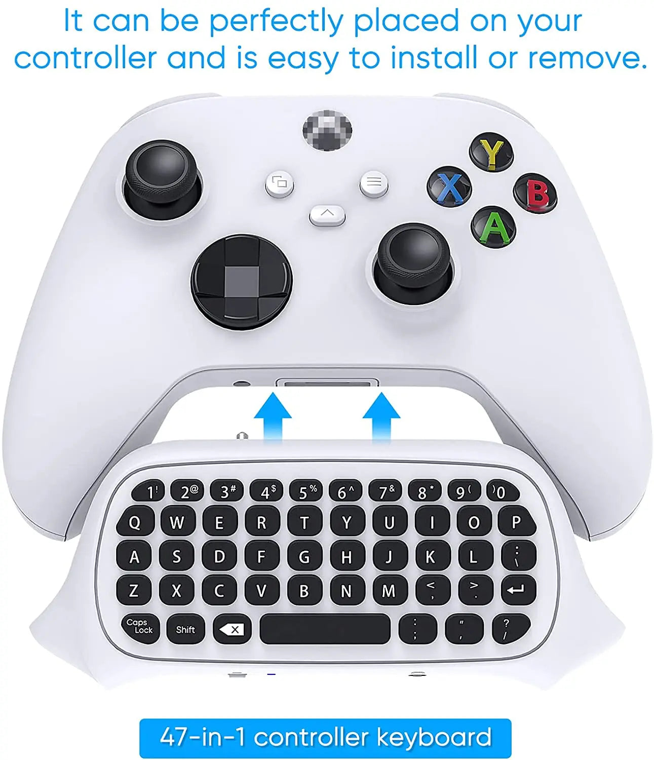 Wireless 2.4Ghz Mini Controller Keyboard Gaming Chatpad with Audio/Headset Jack for Xbox Series X/S Controller Accessories