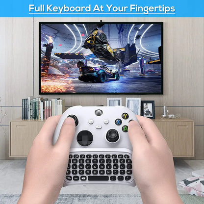 Wireless 2.4Ghz Mini Controller Keyboard Gaming Chatpad with Audio/Headset Jack for Xbox Series X/S Controller Accessories