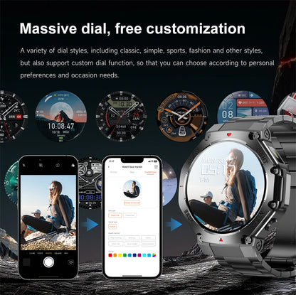 2025 New Original Premium GPS Smart Watch Ultra HD AMOLED Display Flashlight Built-in GPS BT Call Waterproof Smart Bracelet  Men