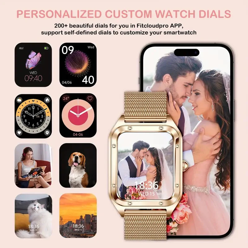 1.57inch Women's Smart Watch Wireless Call (Pick/Pick/Refund Connecting Phone), a Variety of Fitness Activity Tracks of Sports Models/Artificial Intelligence Voice/Culator, Compatible with Android Iphone, Gift for Girlfriends