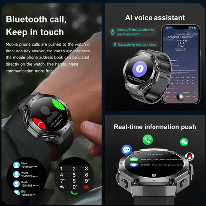 2025 New Original Premium GPS Smart Watch Ultra HD AMOLED Display Flashlight Built-in GPS BT Call Waterproof Smart Bracelet  Men