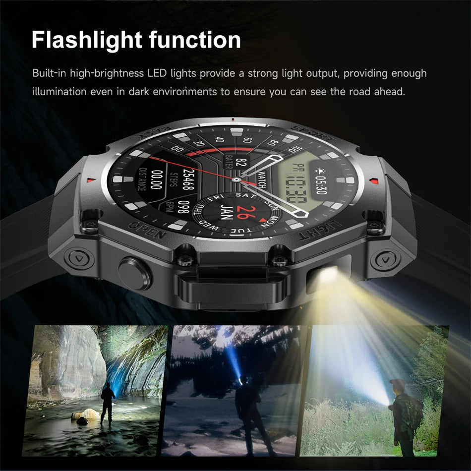 2025 New Original Premium GPS Smart Watch Ultra HD AMOLED Display Flashlight Built-in GPS BT Call Waterproof Smart Bracelet  Men