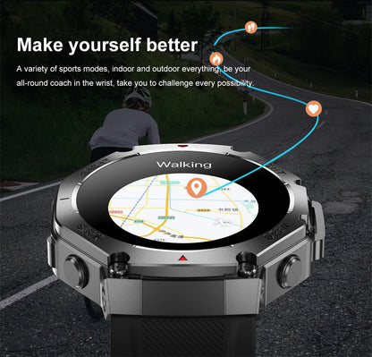 2025 New Original Premium GPS Smart Watch Ultra HD AMOLED Display Flashlight Built-in GPS BT Call Waterproof Smart Bracelet  Men