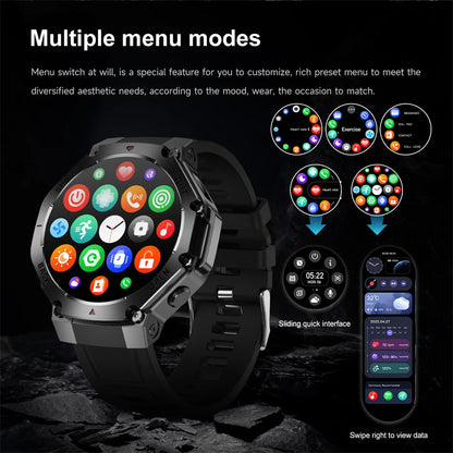 2025 New Original Premium GPS Smart Watch Ultra HD AMOLED Display Flashlight Built-in GPS BT Call Waterproof Smart Bracelet  Men