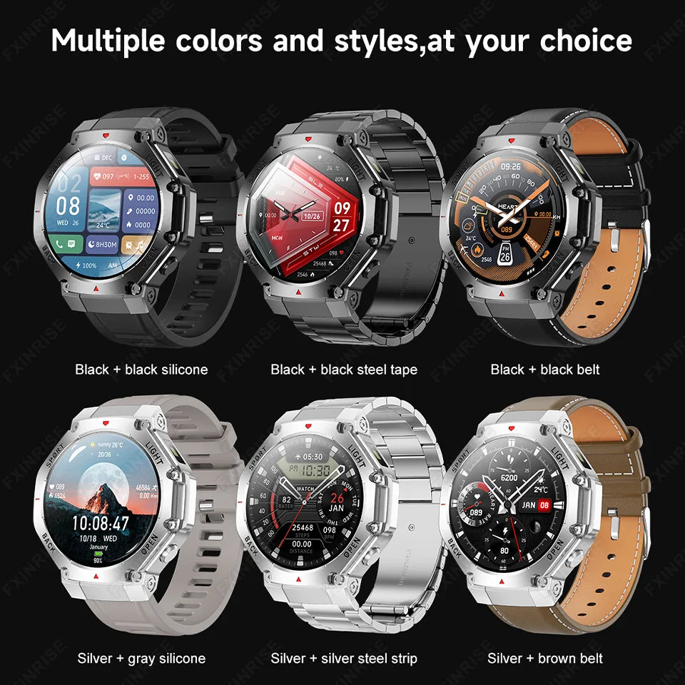 2025 New Original Premium GPS Smart Watch Ultra HD AMOLED Display Flashlight Built-in GPS BT Call Waterproof Smart Bracelet  Men