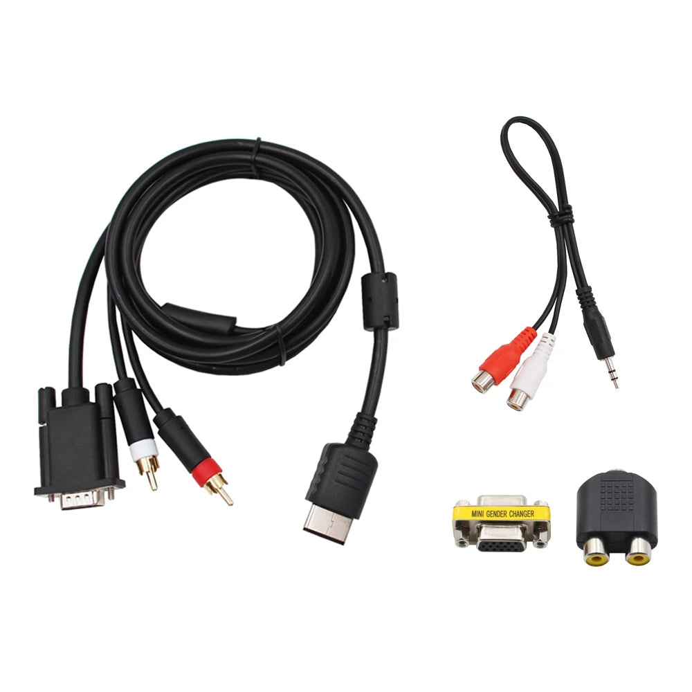 VGA Adapter for SEGA DC DreamCast to VGA monitor and RCA Audio + 3.5mm to 2-Male RCA Adapter gaming accessories