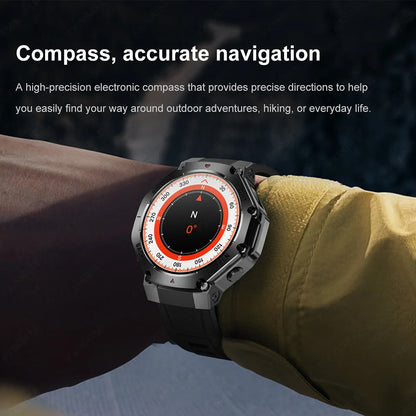 2025 New Original Premium GPS Smart Watch Ultra HD AMOLED Display Flashlight Built-in GPS BT Call Waterproof Smart Bracelet  Men